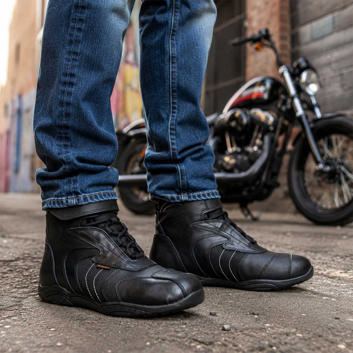 Milwaukee Leather Troop Sport Men's Waterproof Motorcycle Boots Black