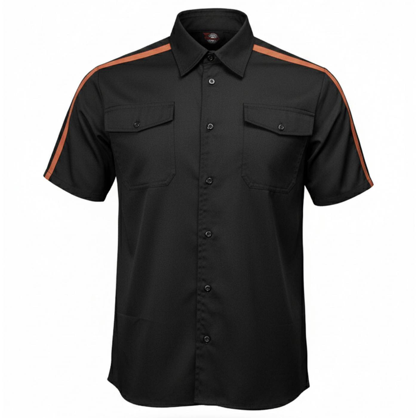 Men's Black/Orange Track Mark Classic Mechanic Button Up Shirt