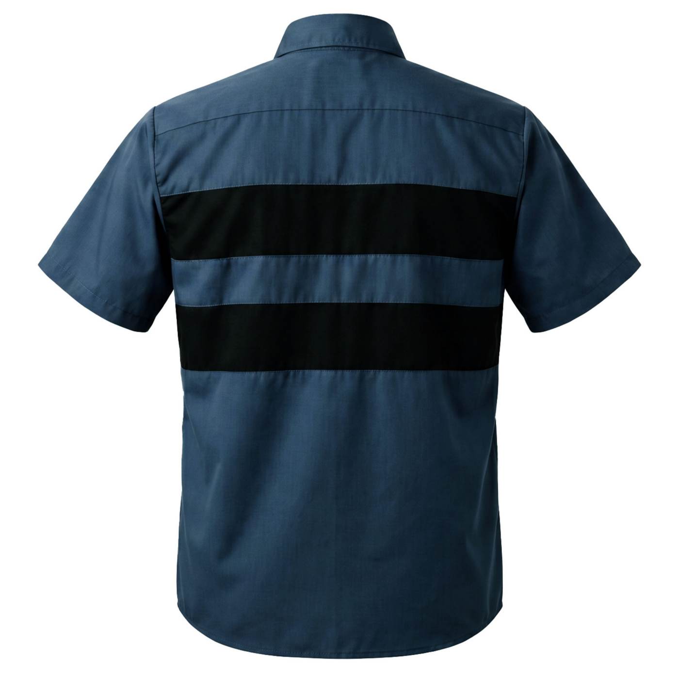 Men's Blue/Black Short Sleeve Mechanic Work Shirt With Single Pocket