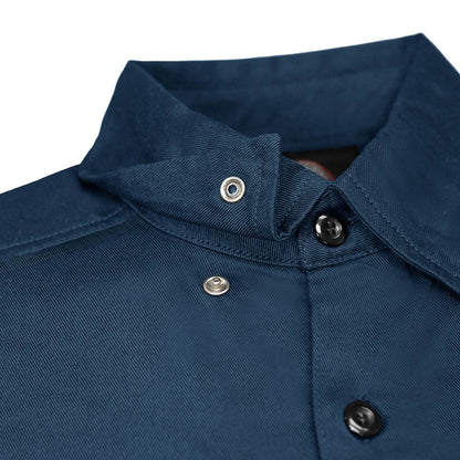 Men's Blue/Black Short Sleeve Mechanic Work Shirt With Single Pocket