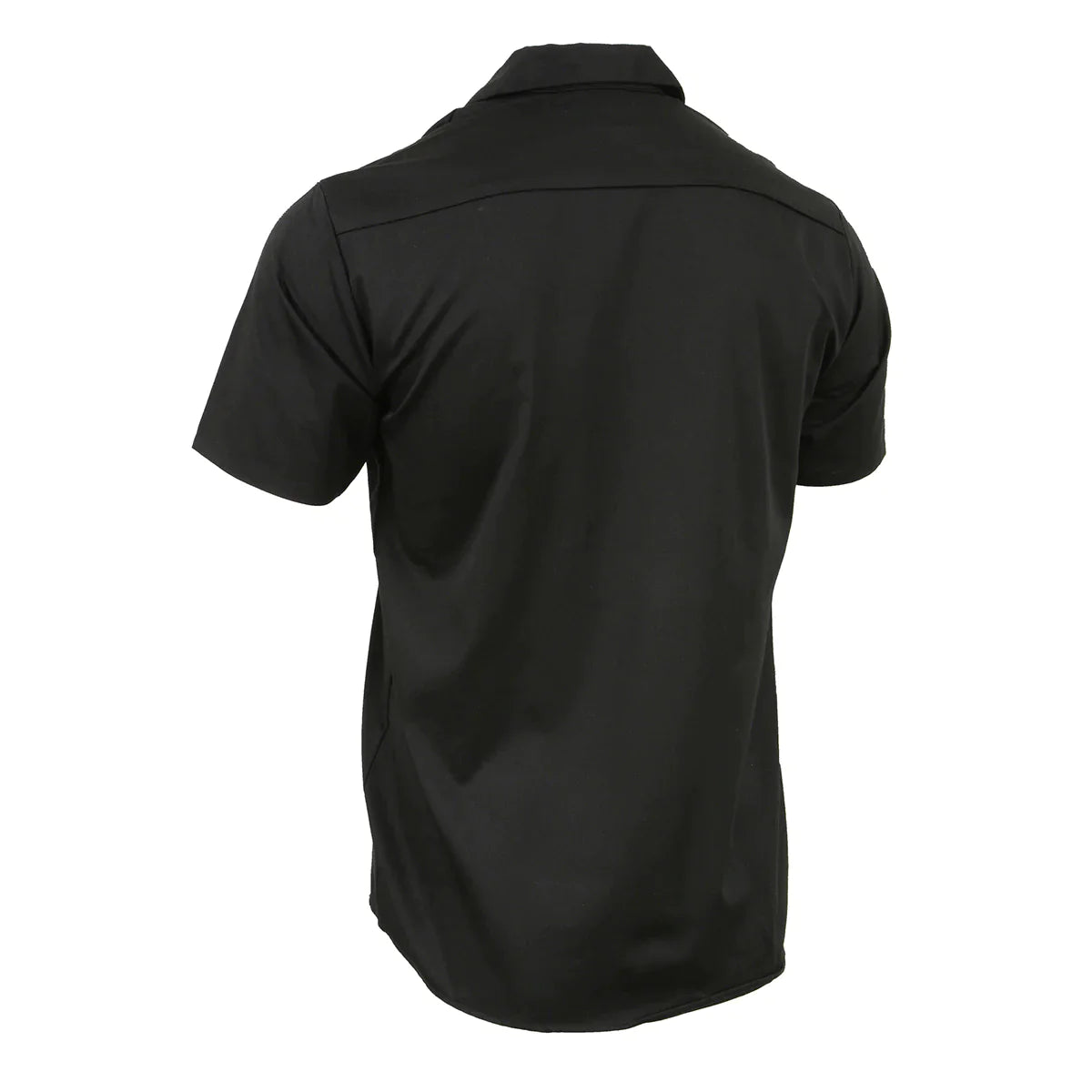 Black Button Up Heavy-Duty Work Shirt for Men's, Classic Mechanic Work Shirt w/ Pockets