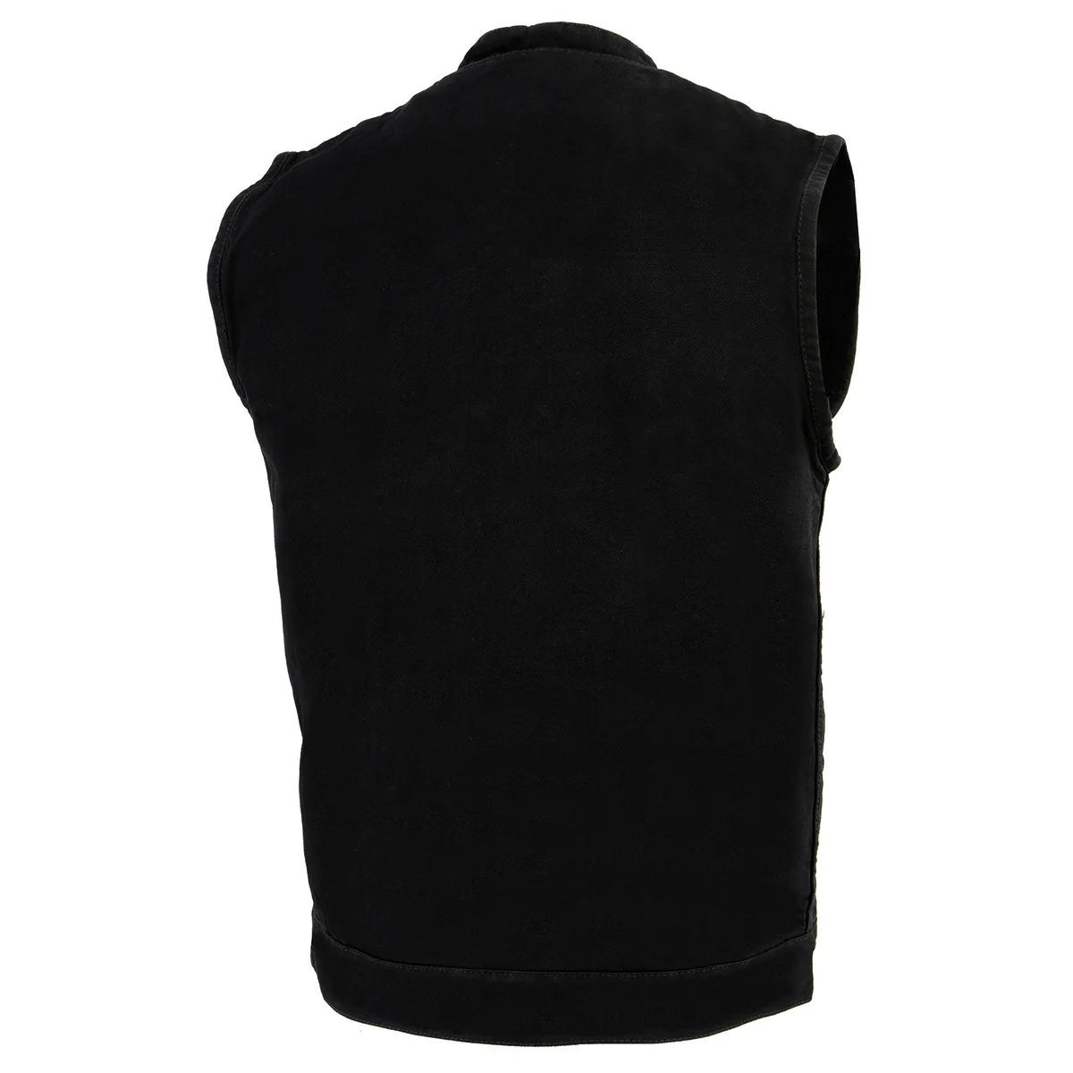 Men's Black Denim ‘Quick Draw’ Dual Closure Club Style Vest