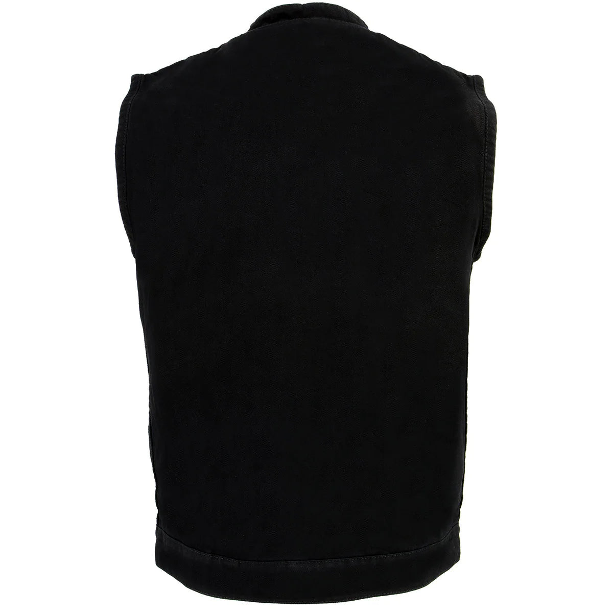 Men's Black Denim ‘Quick Draw’ Dual Closure Club Style Vest