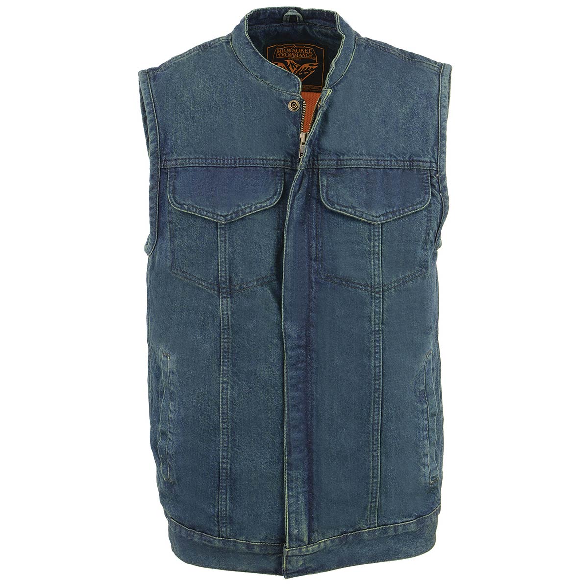 Men's Blue Denim ‘Quick Draw’ Dual Closure Club Style Vest