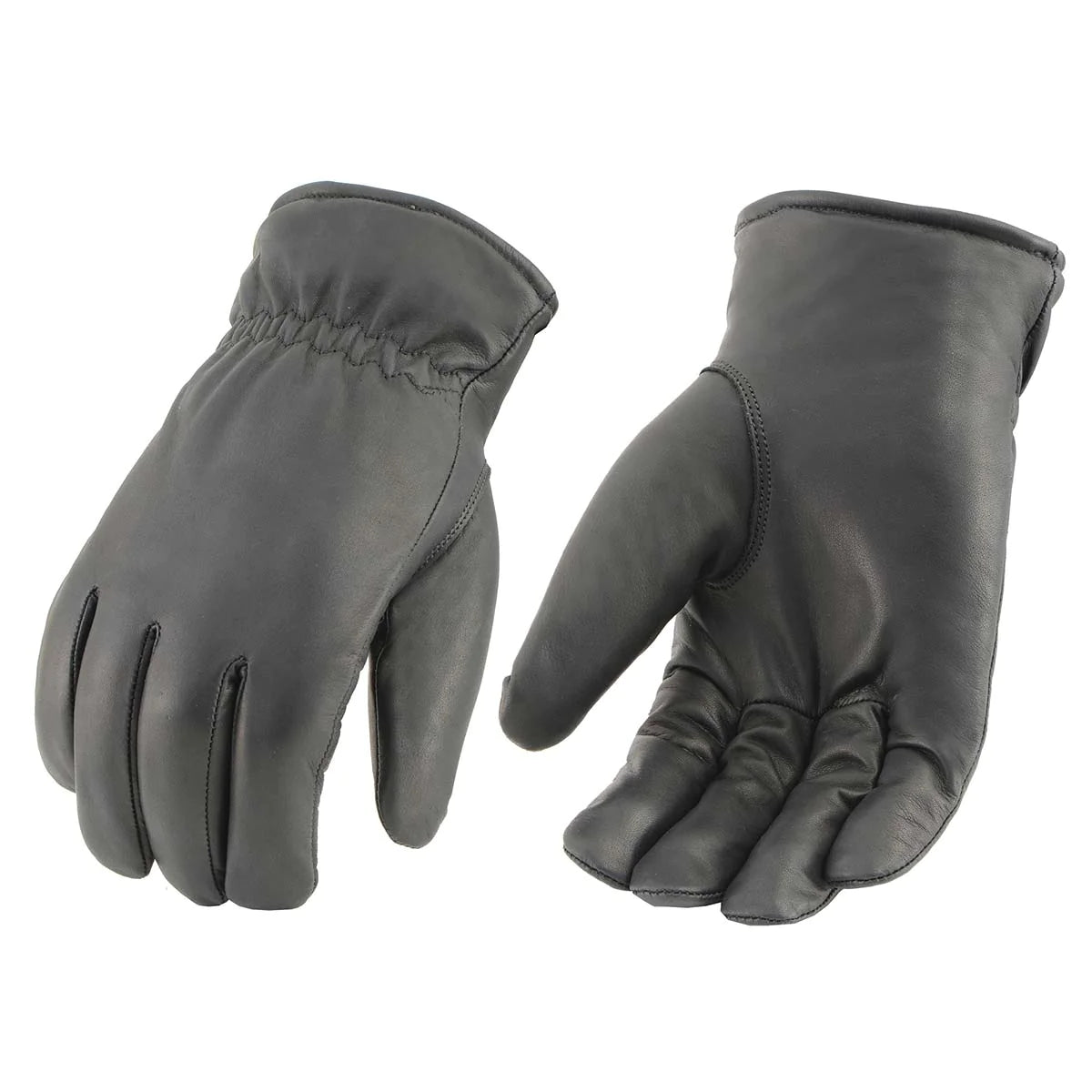 Men's Black Leather Waterproof Cruiser Motorcycle Hand Gloves