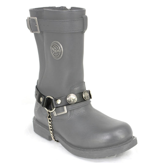 Silver Boot Chain w/ Vintage Buffalo Coin Medallion & Adjustable Strap