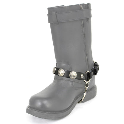 Silver Boot Chain w/ Vintage Buffalo Coin Medallion & Adjustable Strap