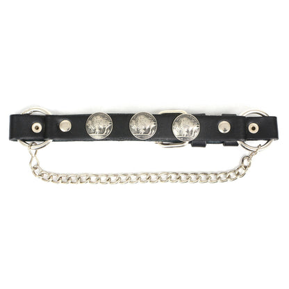 Silver Boot Chain w/ Vintage Buffalo Coin Medallion & Adjustable Strap