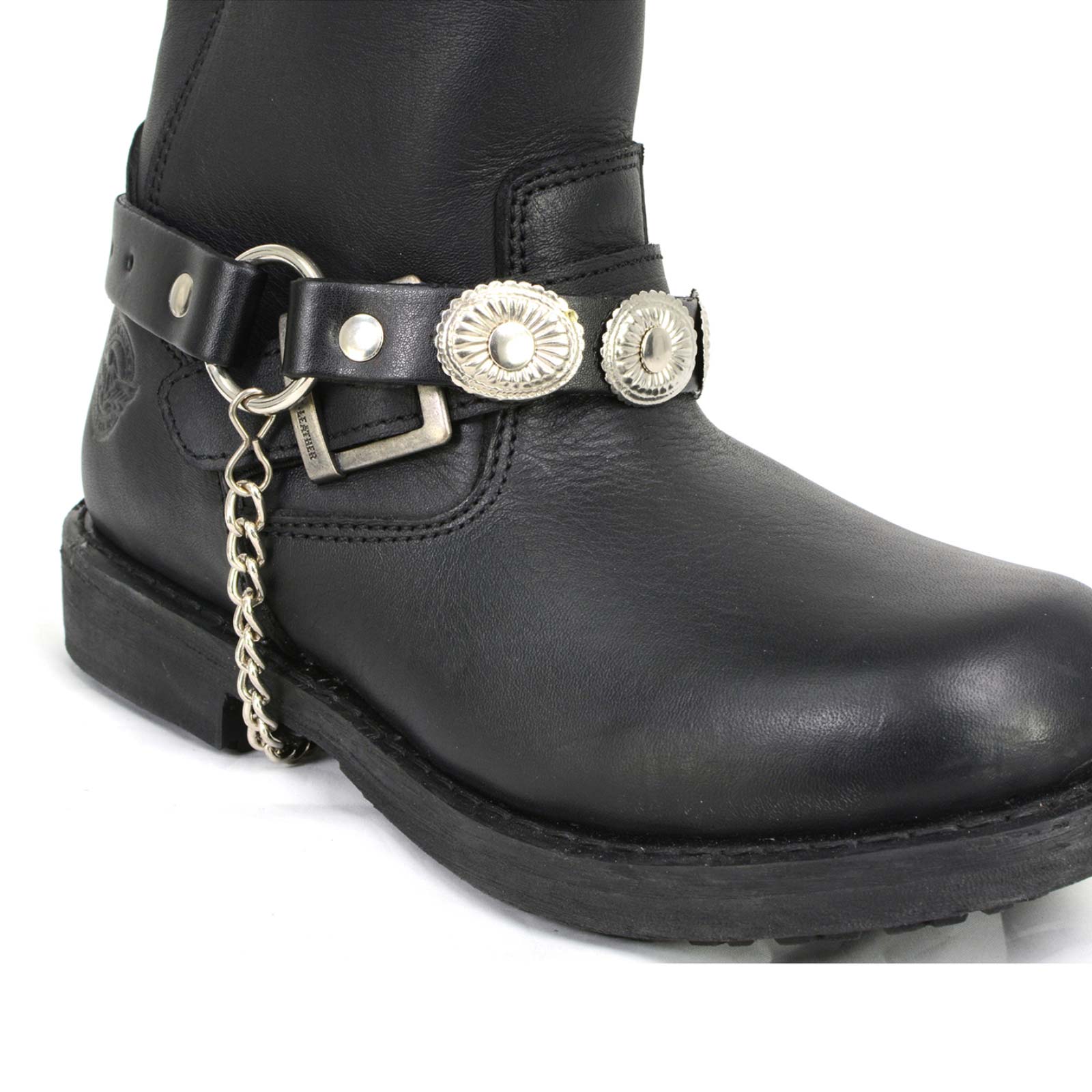 Silver Vintage Concho Boot Chain With Adjustable Strap