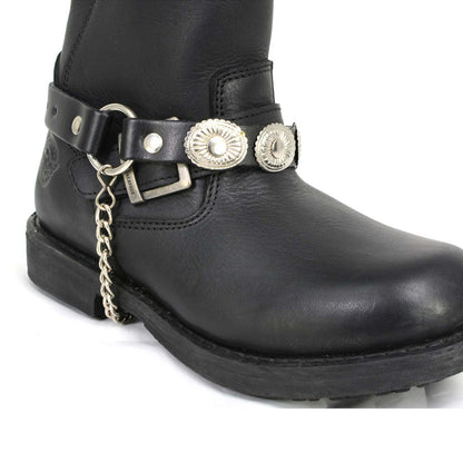 Silver Vintage Concho Boot Chain With Adjustable Strap