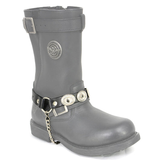 Silver Vintage Concho Boot Chain With Adjustable Strap