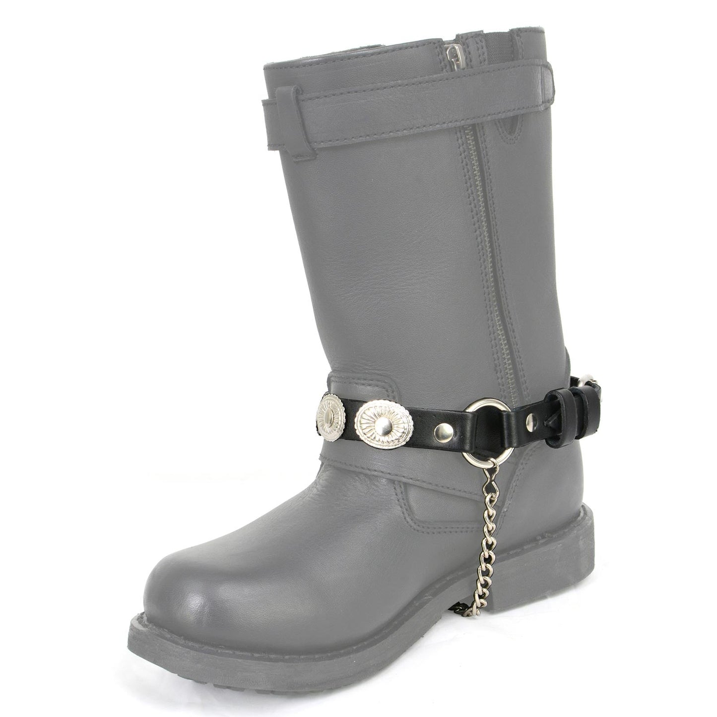 Silver Vintage Concho Boot Chain With Adjustable Strap
