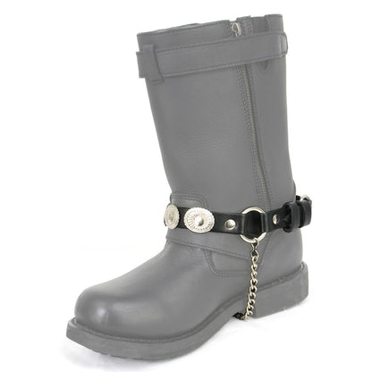 Silver Vintage Concho Boot Chain With Adjustable Strap