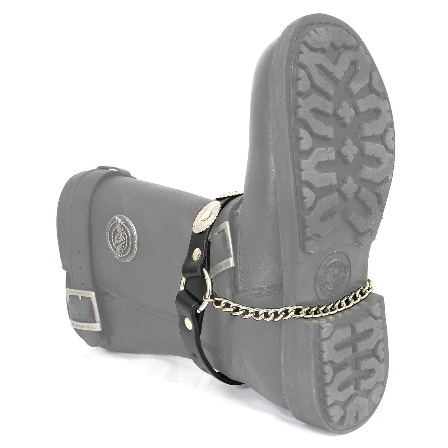 Silver Vintage Concho Boot Chain With Adjustable Strap