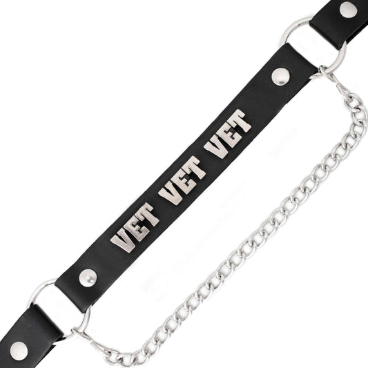 Silver VET Emblem Boot Chain with Adjustable Strap