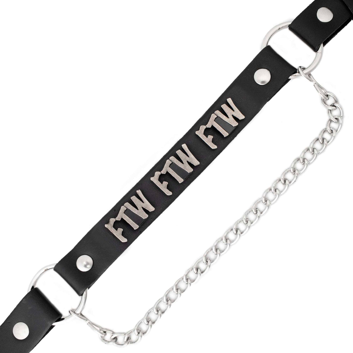 Silver Boot Chain With FTW Emblem Adjustable Leather Strap