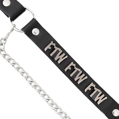 Silver Boot Chain With FTW Emblem Adjustable Leather Strap