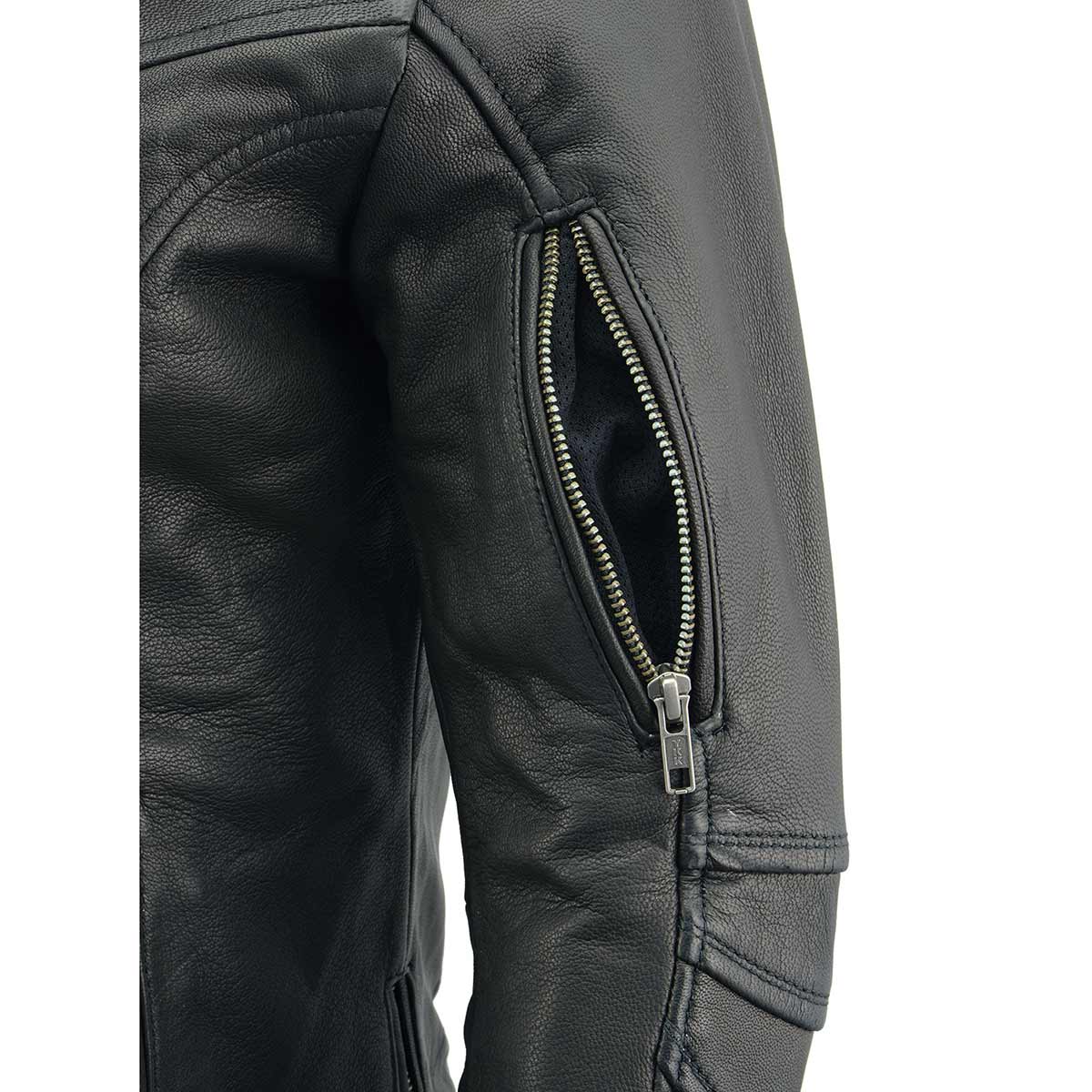 Women's Black 'Classic' Leather Lightweight Long Length Vented Jacket