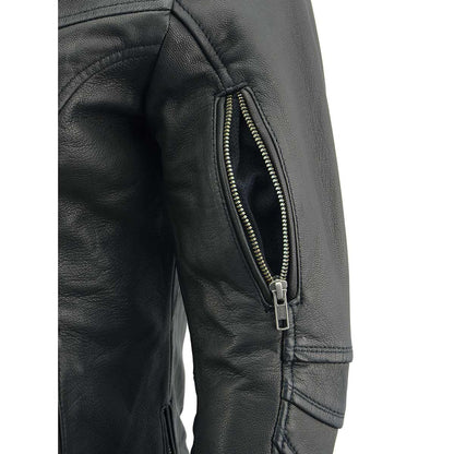 Women's Black 'Classic' Leather Lightweight Long Length Vented Jacket