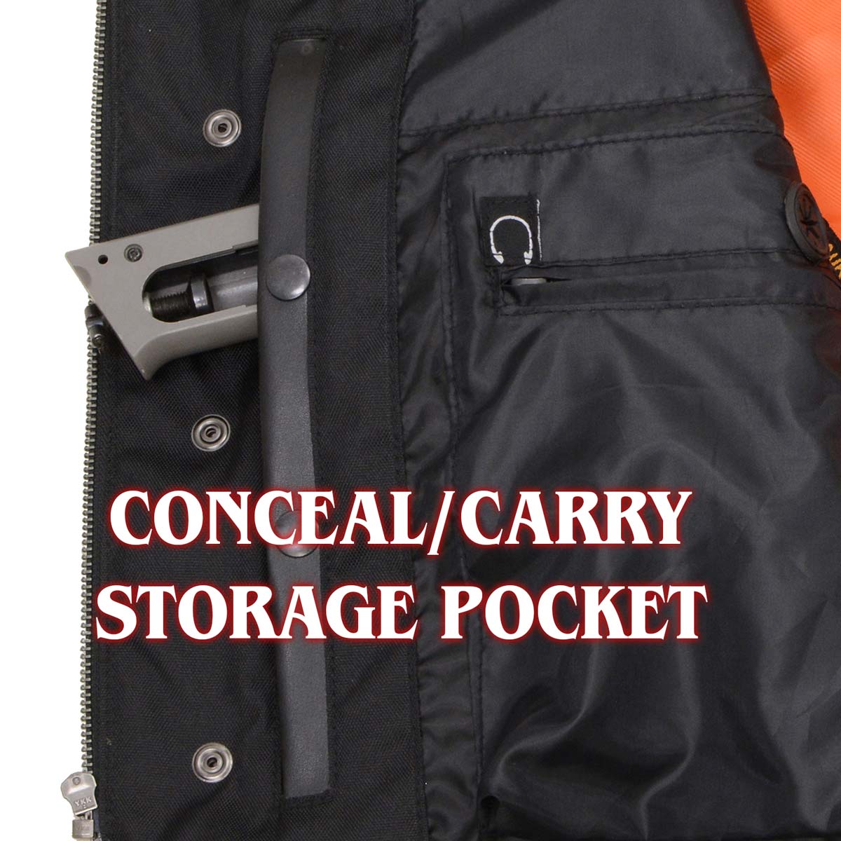 Men's 'Pursuit' Black Premium Naked Goad Leather V Neck Motorcycle Rider Vest