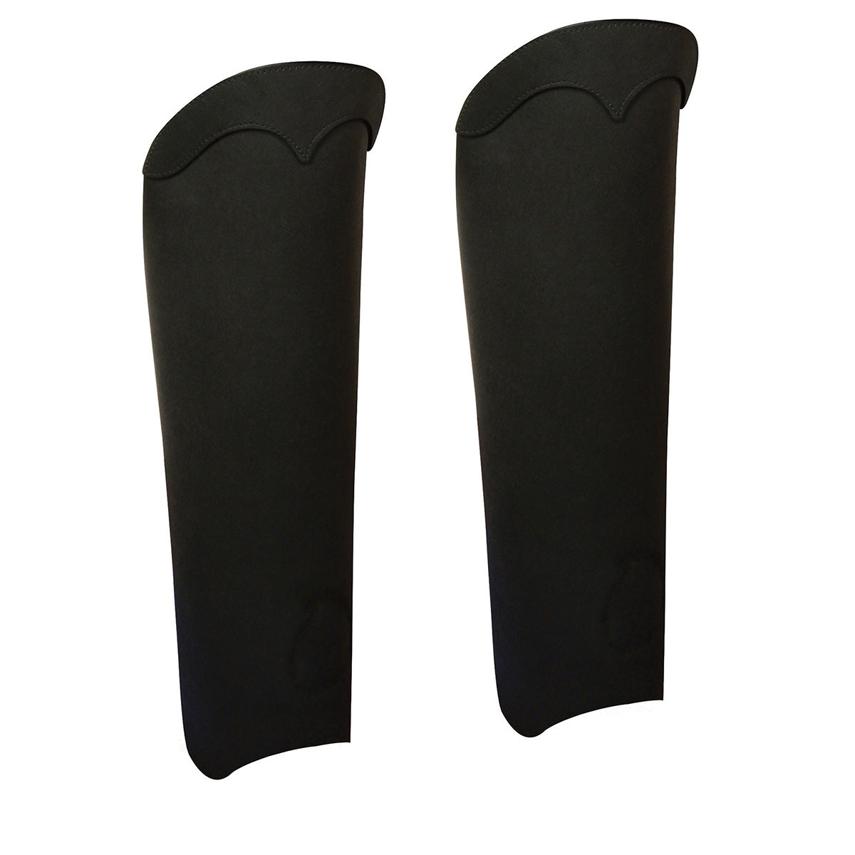 Unisex Black Leather Half Motorcycle Riding Chaps With Back Zipper