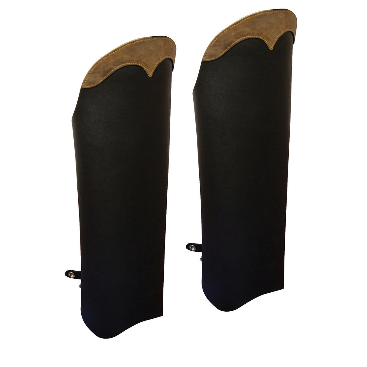 Unisex Brown Leather Half Motorcycle Riding Chaps with Back Zipper