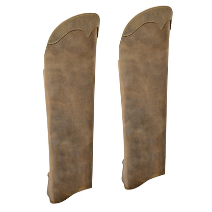 Distress Brown Leather Half Motorcycle Riding Chaps With Back Zipper MLM5555