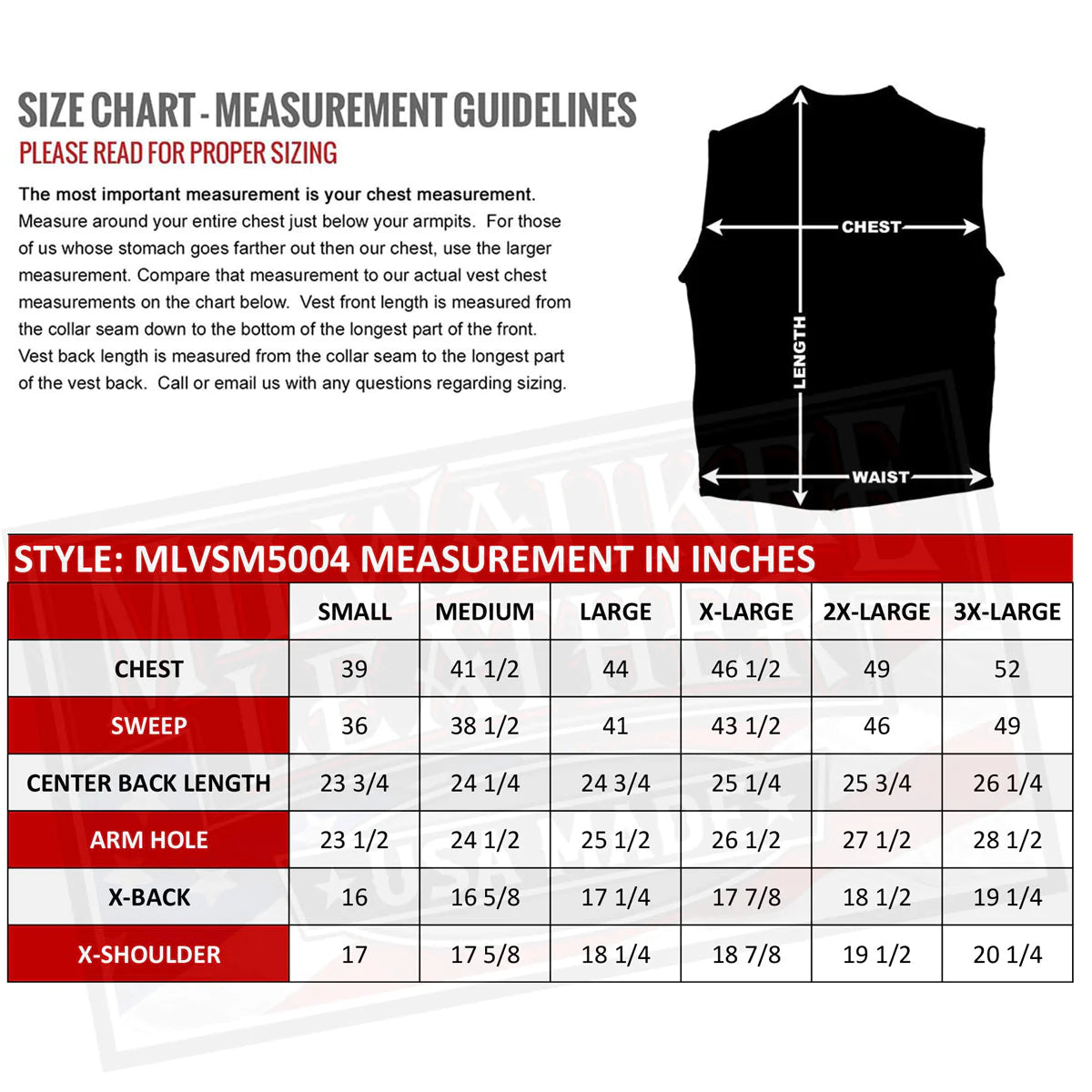 Men's Black 'Chaos' Premium Dual Closure Motorcycle Leather Vest