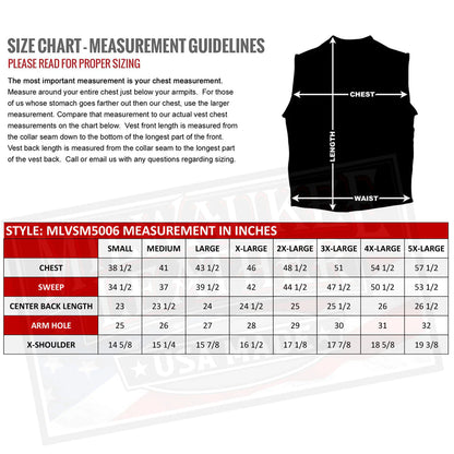 Men's Black 'Classic Western' Premium Motorcycle Leather Vest