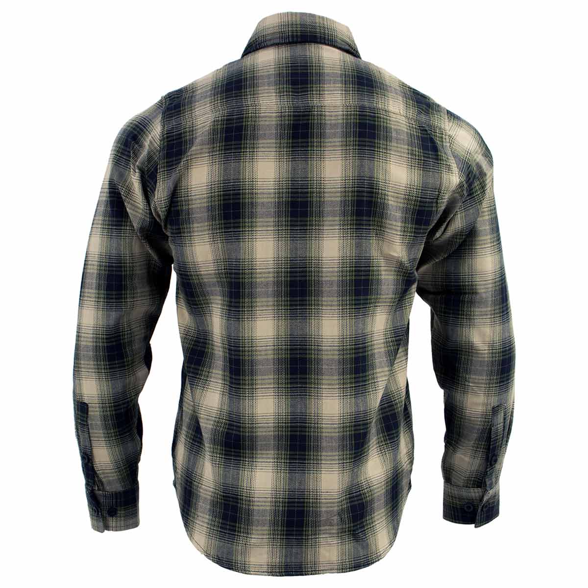 Men's Grey with Black Long Sleeve Cotton Flannel Shirt