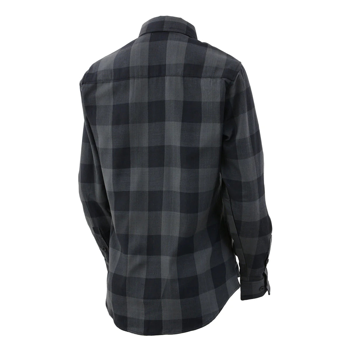 Women's Casual Dark Gray and Black Long Sleeve Cotton Casual Flannel Shirt