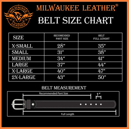 Men's Black Skull Heads Genuine Leather Belt for Biker with Buckle - 1.5 inches Wide