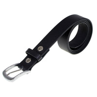 Men's Light Black Genuine Leather Belt with Interchangeable Buckle - 1.5 inches Wide