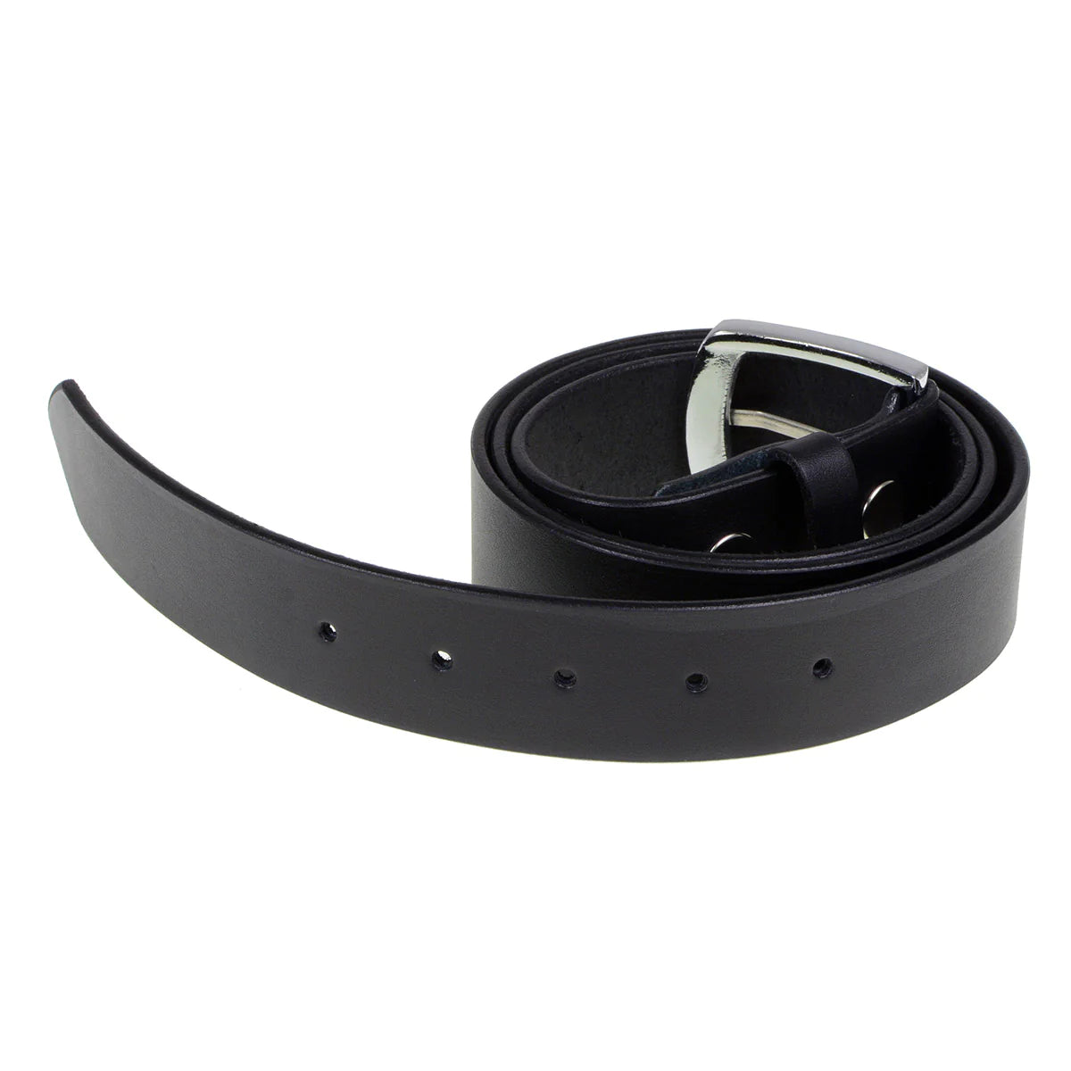 Men's Light Black Genuine Leather Belt with Interchangeable Buckle - 1.5 inches Wide