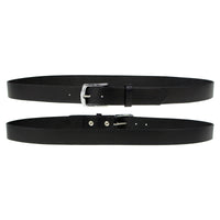 Men's Light Black Genuine Leather Belt with Interchangeable Buckle - 1.5 inches Wide
