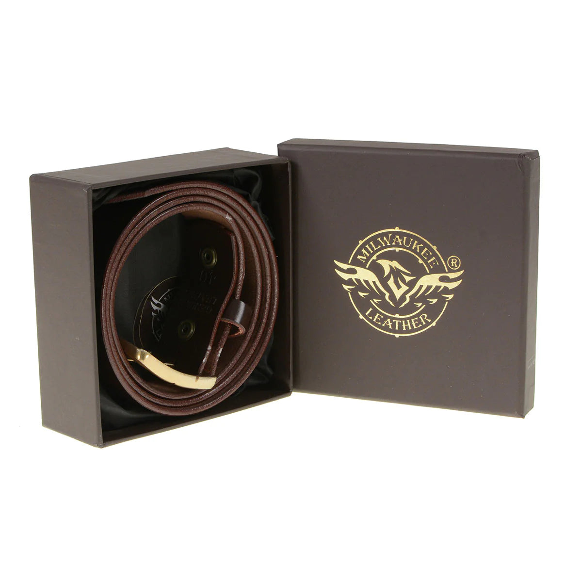 Men's Light Brown Genuine Leather Belt with Interchangeable Buckle - 1.5 inches Wide