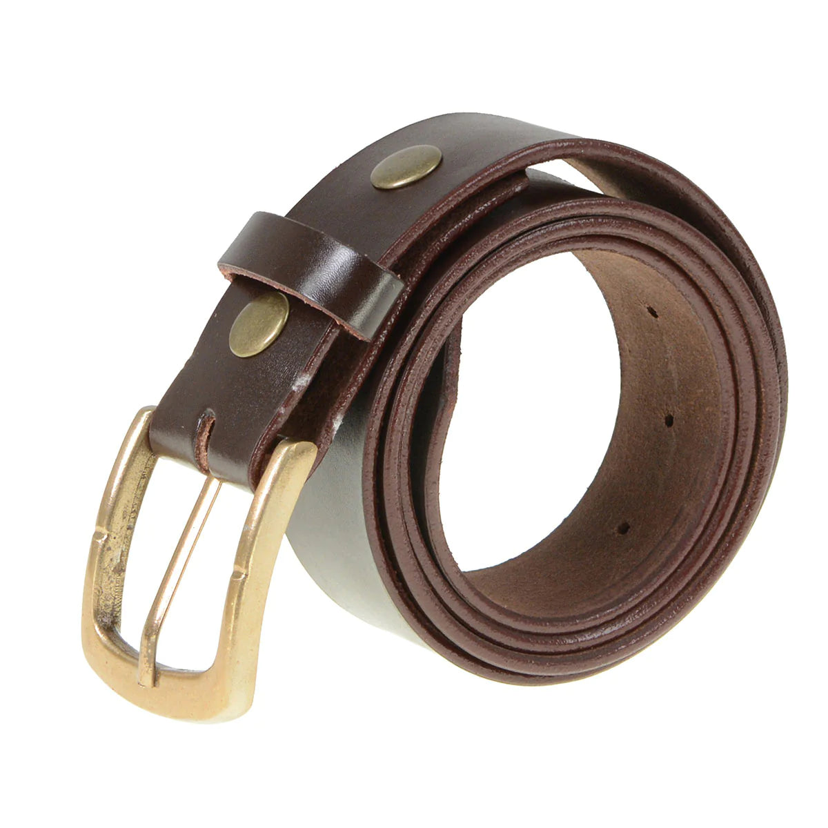 Men's Light Brown Genuine Leather Belt with Interchangeable Buckle - 1.5 inches Wide