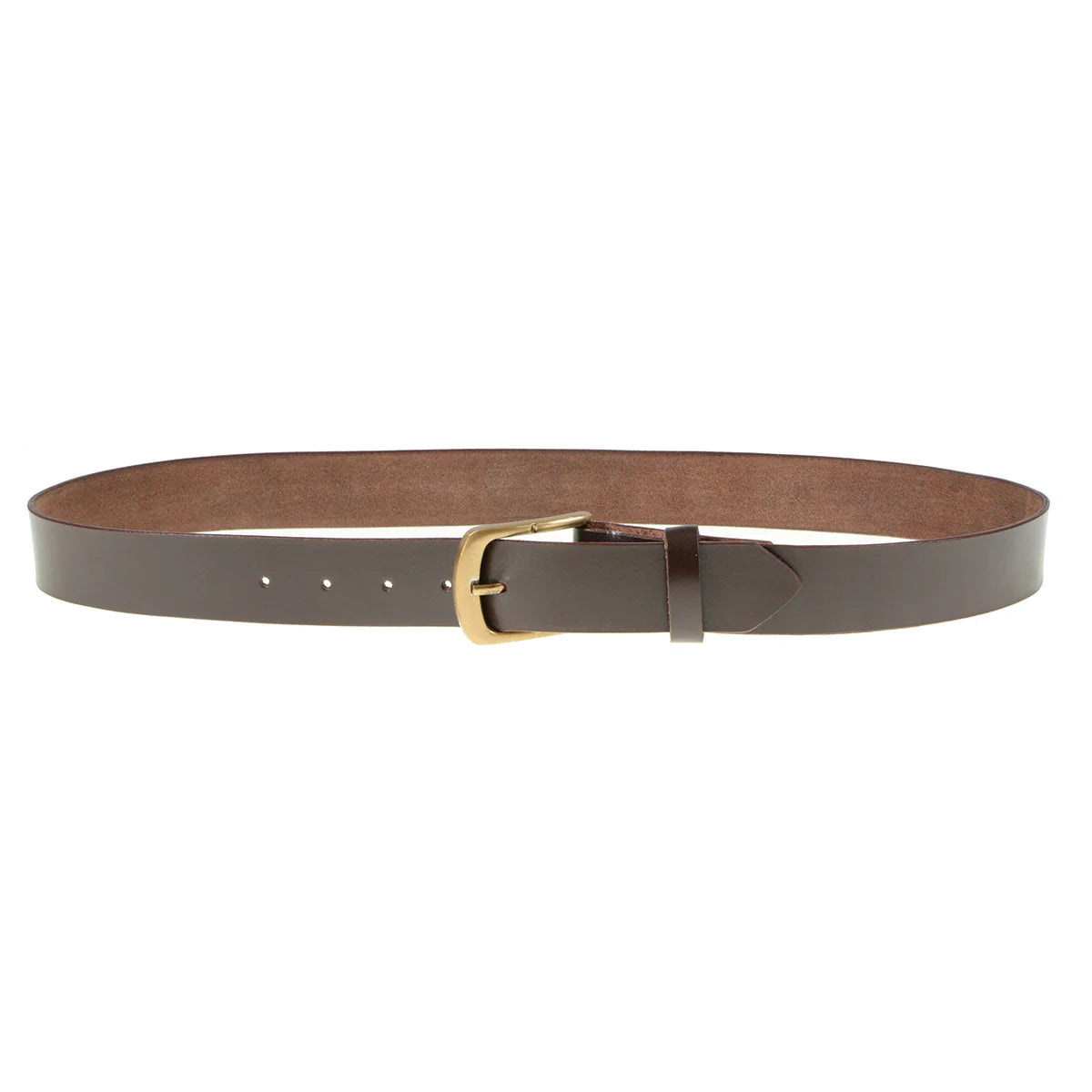 Men's Light Brown Genuine Leather Belt with Interchangeable Buckle - 1.5 inches Wide