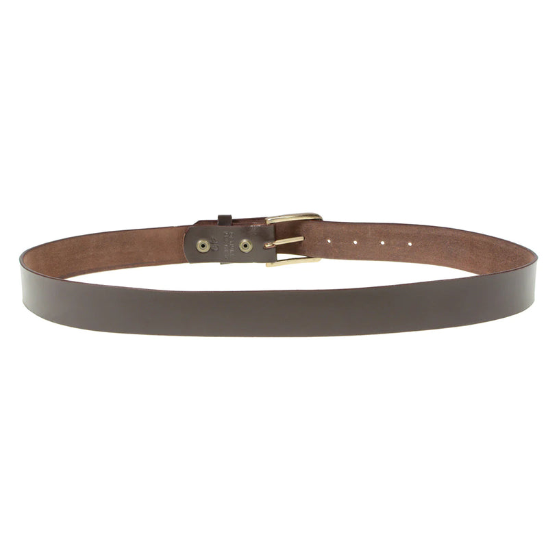 Men's Light Brown Genuine Leather Belt with Interchangeable Buckle - 1.5 inches Wide