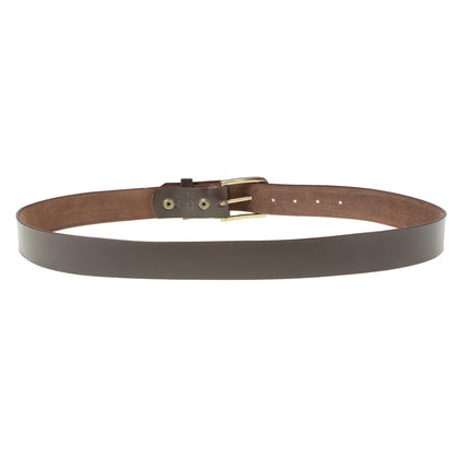 Men's Light Brown Genuine Leather Belt with Interchangeable Buckle - 1.5 inches Wide