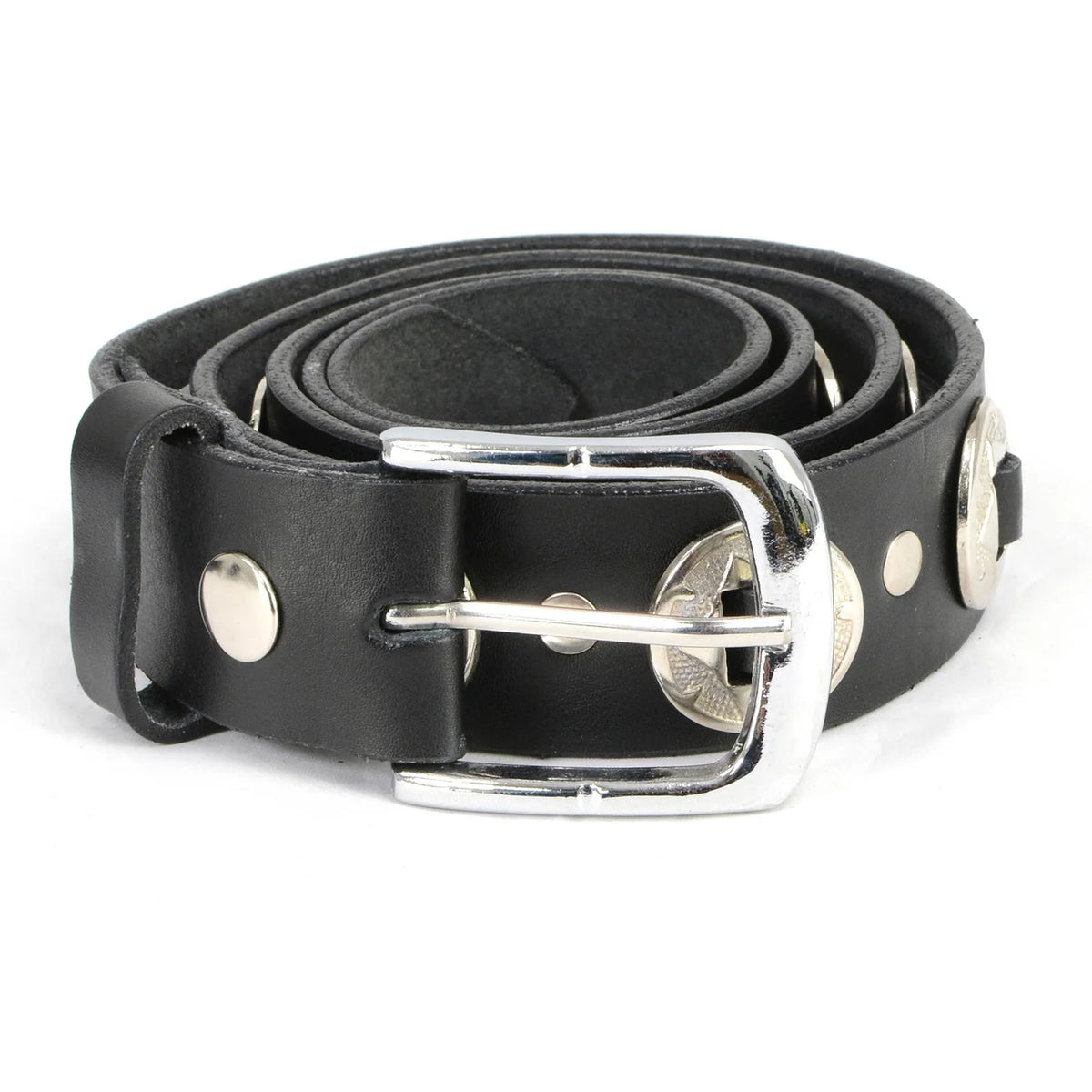 Chicos Womens Belt Black Silver Toggle Clasp Buckle Gen Leather RN