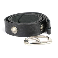 Men's Cross Hatch & 5 Cent Buffalo-Black Genuine Leather Belt w/ Interchangeable Buckle-1.5 In Wide
