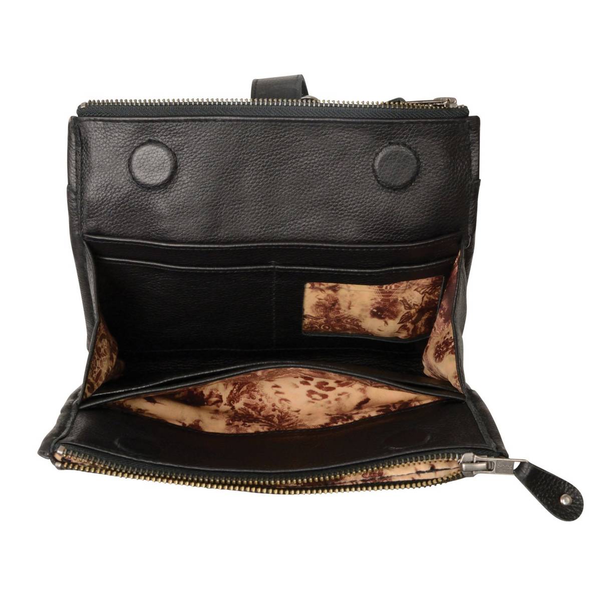 Women's Black Leather Studded Shoulder Bag 30in