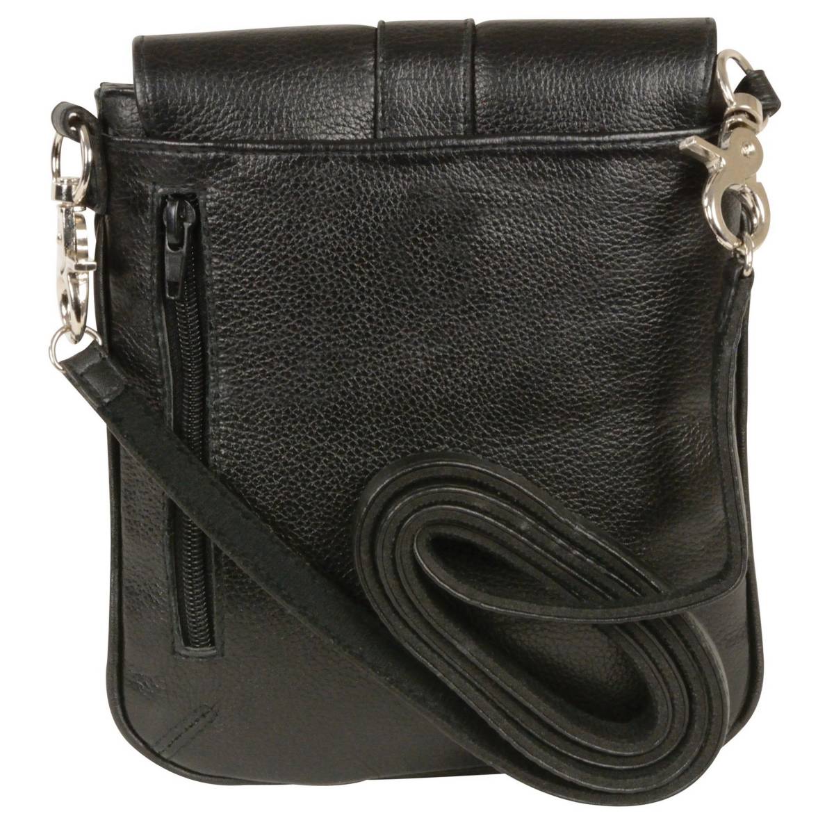 Women's Black Leather Studded Shoulder Bag