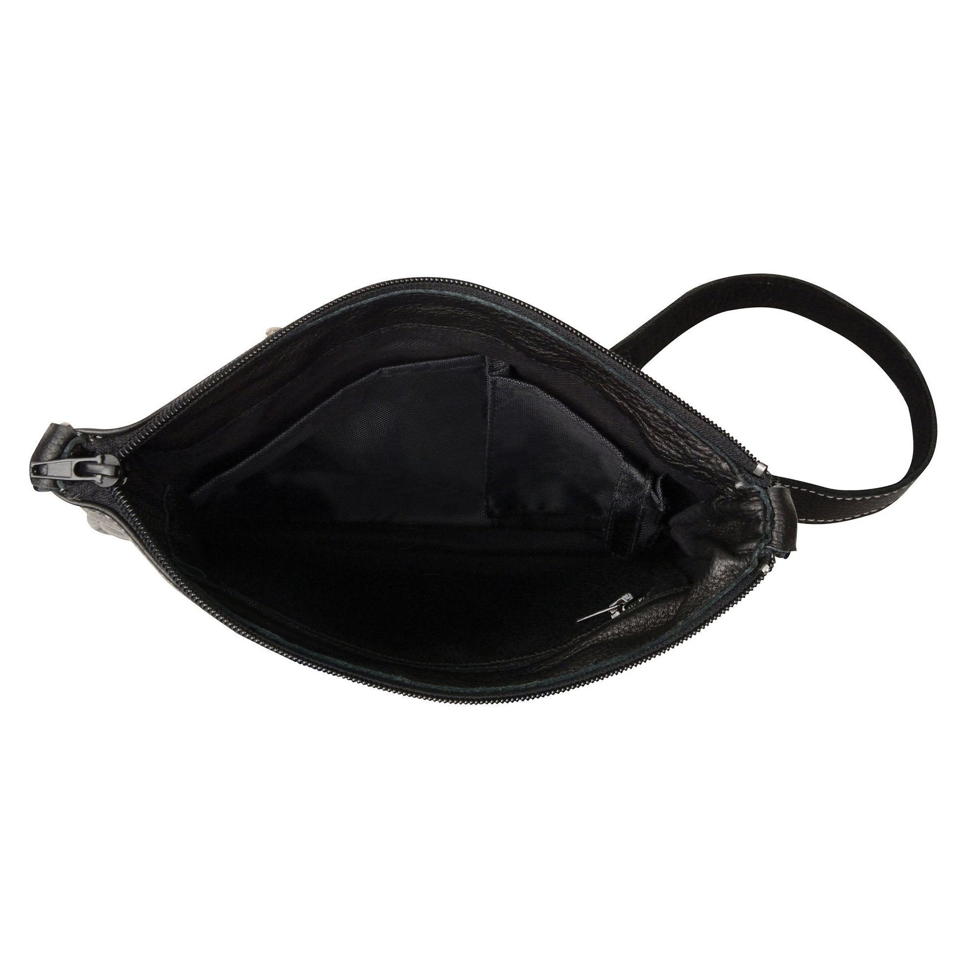 Women's Distressed Brown Chain Strap Riveted Shoulder Bag 1.2-1.3mm Leather
