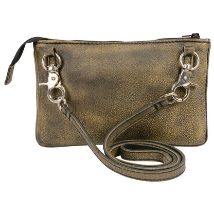 Retro Brown Leather Shoulder Bag With Zipper Closure And Leather Strap