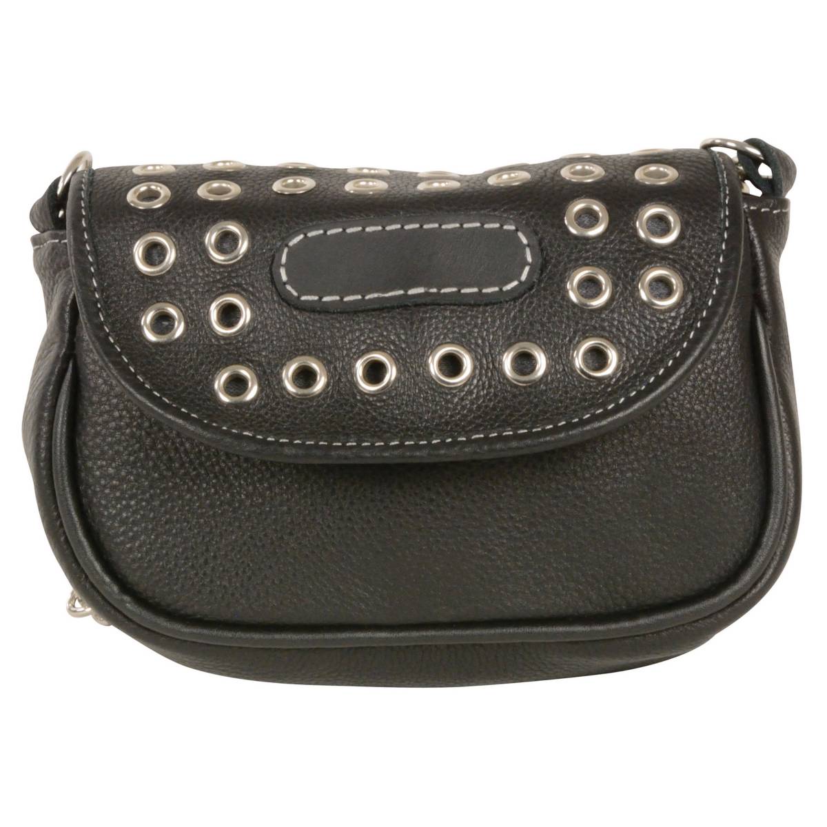 Ladies Black Leather Chain Strap Shoulder Bag