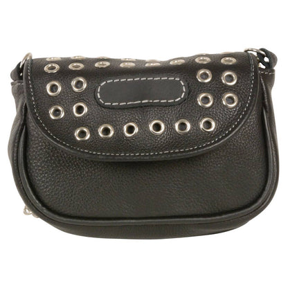 Ladies Black Leather Chain Strap Shoulder Bag
