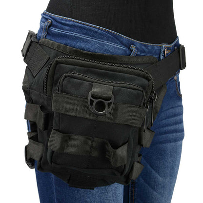 Textile Conceal and Carry Tactical Thigh Bag with Waist Belt Black