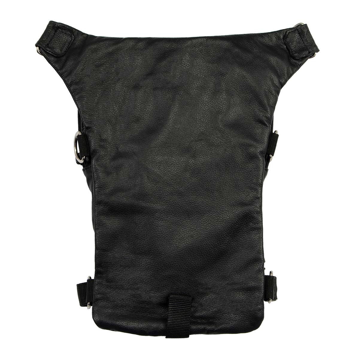 Women's Black Leather Conceal Carry Thigh Bag With Waist Belt